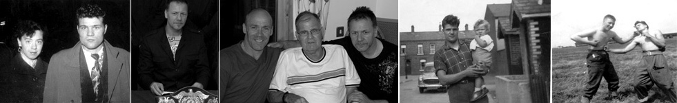 montage including billy snr, jnr, friends and family
